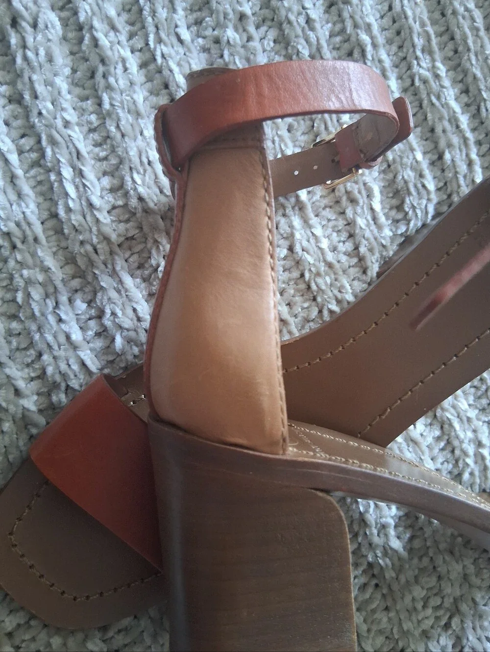 Tory Burch Tan Leather Ankle-Strap Heels